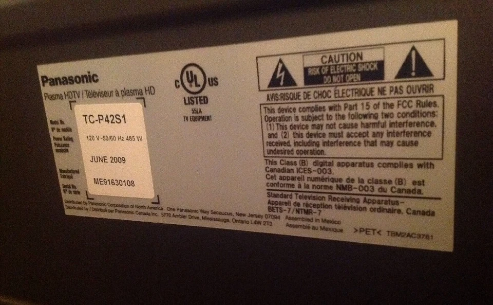 Panasonic Viera TC-P42S1 42 pulgadas 1080P plasma HDTV Foto 2 de 2