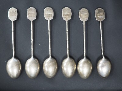 Sterling Hong Kong SpoonスプーンSet 6本 6 Sterling Silver Spoons & Gemstone Teaspoons Made in Hong Kong