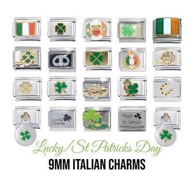 Irish, Lucky 9mm Italian Charm - Passend für 9mm klassische italienische Bettelarmbänder