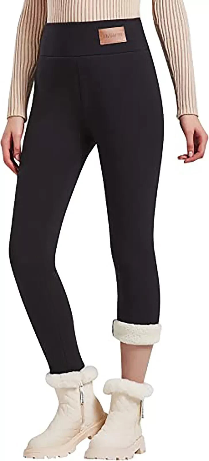 Women's Winter Sherpa Fleece Lined Pants Leggings Thick Thermal Warm High Waist