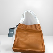 AIDRANI Brown Cowhide Pebbled Leather Single Shoulder Bag Purse Large  NWT