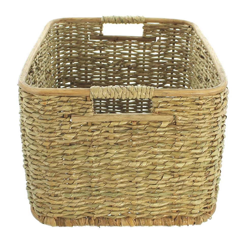Aufbewahrungs Korb aus Rattan 40x30x23 cm, Schrank Regal Flecht Wäsche Box Kiste - Bild 2 von 4