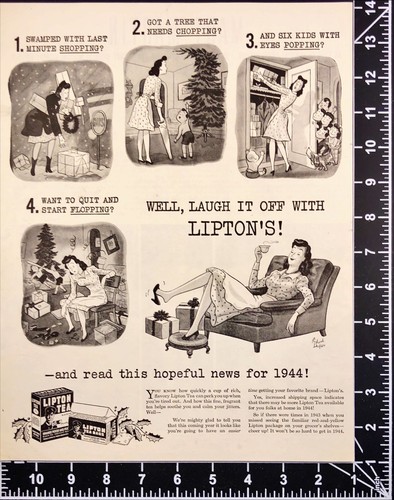 1943 Lipton Tea During Christmas More Tea Coming Soon WWII Vintage Print Ad - Picture 2 of 6