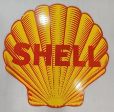 SHELL GASOLINE & OIL PORCELAIN ENAMEL SIGN 48" DSP