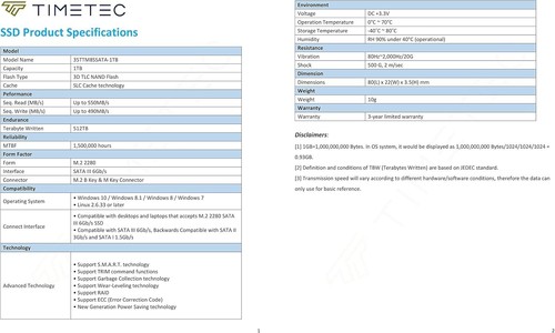 Durable 1TB SSD with SLC Cache Technology - Enhanced Read/Write Speeds for PC - Afbeelding 11 van 11
