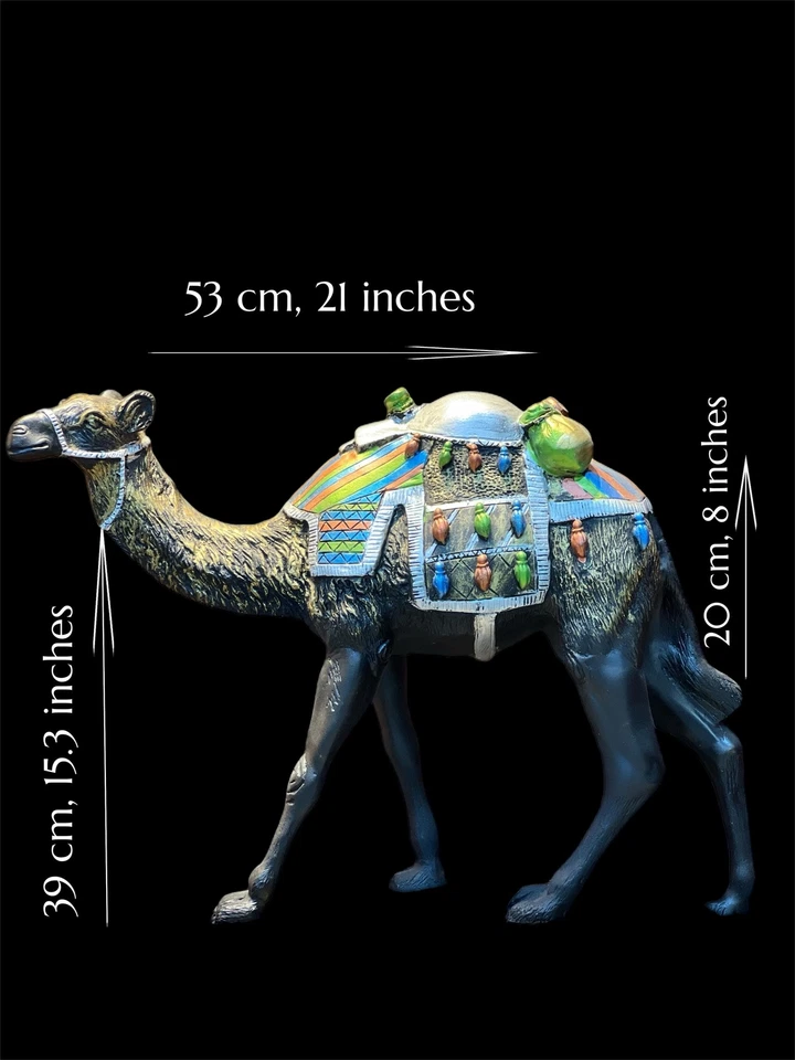 Handmade Egyptian Camel Stone Statue, Hand painted Carved Egyptian camel figuri - Image 3 of 4