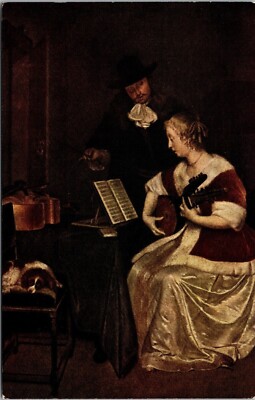 The Music Lesson Gerard Ter Borch Art Exhibition New York World's Fair Postcard