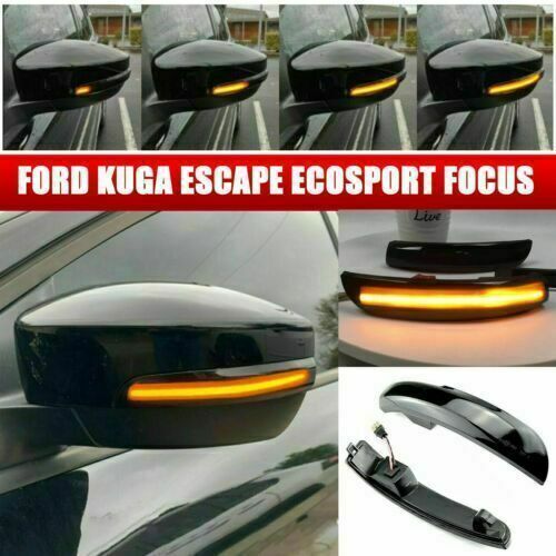 Sequential LED Side Mirror Turn Signal Lights – Smoke Lens For Ford Focus, Kuga, Escape, EcoSport