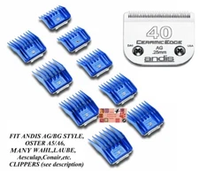 ANDIS 9 UNIVERSAL SNAP ON COMB&CeramicEdge 40 BLADE*Fit Many Oster,Wahl Clipper
