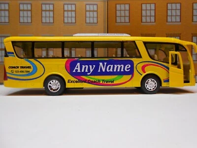 TOY BUS COACH PERSONALISED **ANY NAME** MODEL BOY GIRL DAD MOM BIRTHDAY GIFT