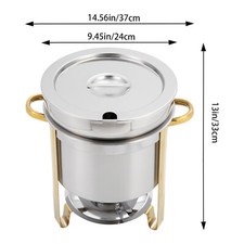 11L Soup Chafer Catering Chafing Dish Food Pan Warmer Stainless Steel 11.62Quart