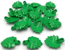 Lego 25 New Bright Green Plant Plates Round 1 x 2 w/ Layered Leaves Parts