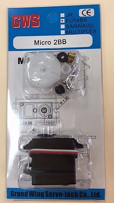 GWS Micro 2BB Servo (Futaba) for airplanes M-2BBFP