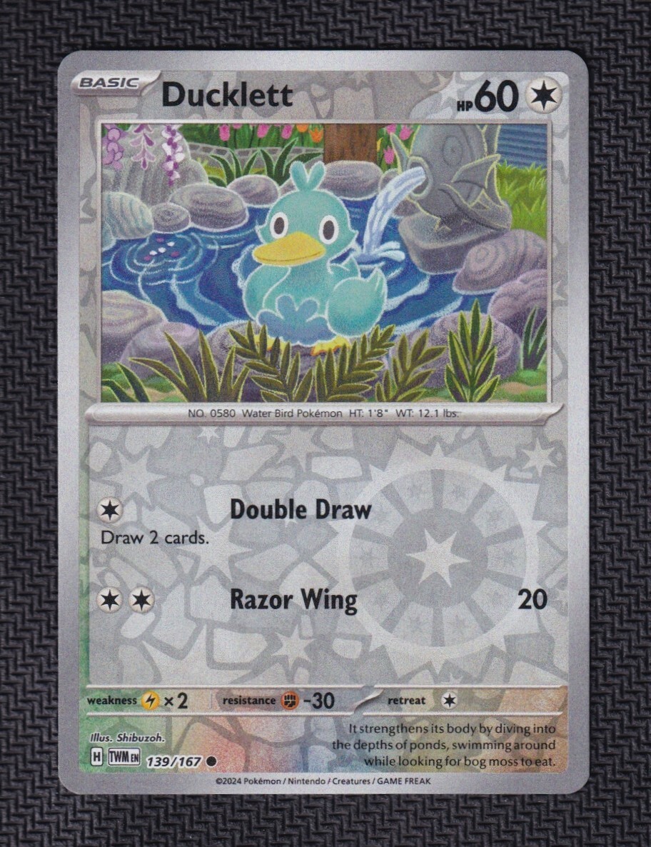 Ducklett 139/167 Reverse Holo NM / M - Twilight Masquerade Pokemon Card