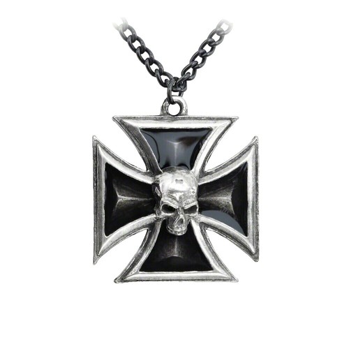 Alchemy Gothic Black Rosifix Cross Pendant Red Heart Black Roses