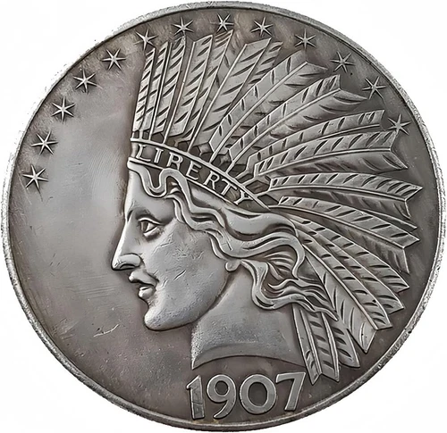 Antique Liberty Indian Head 10 Dollar Coin Uncirculated Morgan Dollar Rare Hi...