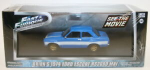Greenlight 1:43 Blue 1974 Ford Escort RS2000 MkI - Fast & Furious 