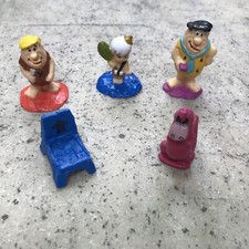 Vintage The Flintstones Figure 1991 Hanna-Barbera Cake Topper 2" Fred Barney Bam