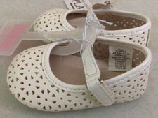 Infant White Lace Look Mary Jane Dress Shoes Size 0-3 Months The Childrens Place