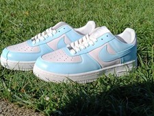 Air Force 1 One Custom White Shoes Light Retro Art 