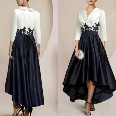 Simple Satin Mother of The Bride Dresses High/Low Appliques