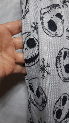 Disney The Nightmare Before Xmas pajama Pants size M 8-10 white black cuffed leg - Picture 4 of 5