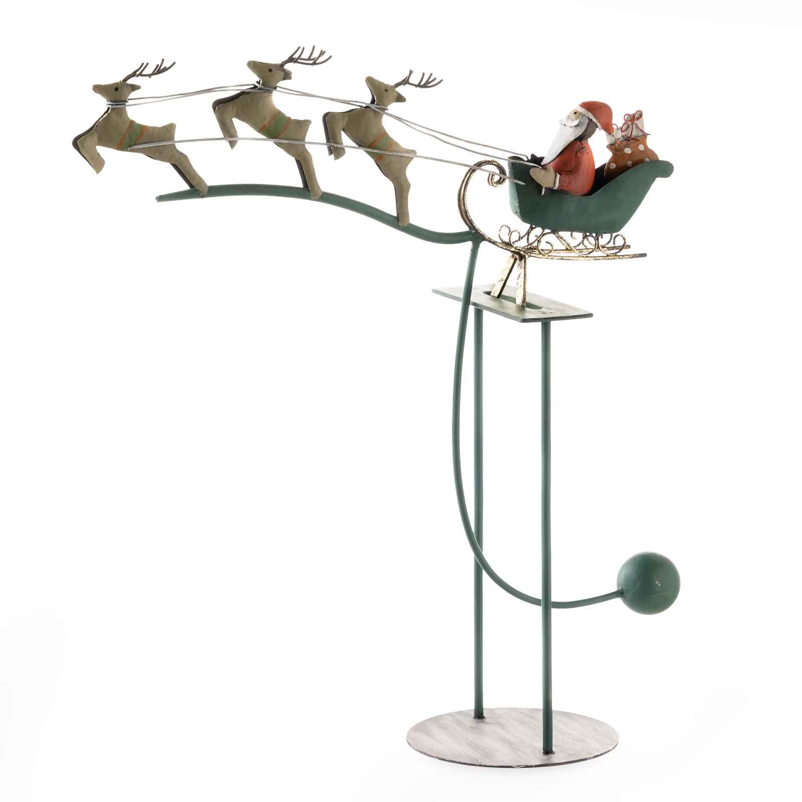 Plow Hearth Metal Santa and Sleigh Balancer eBay