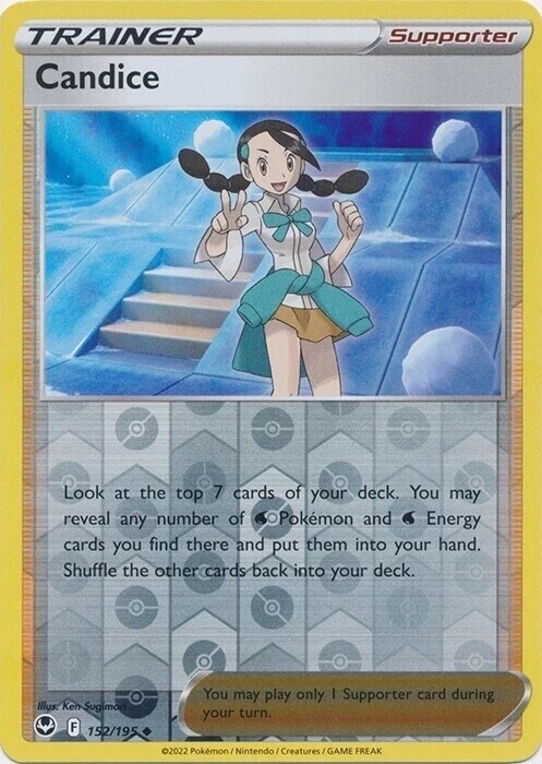 Pokemon - Candice 152/195- Silver Tempest - Reverse Holo  - NM/M
