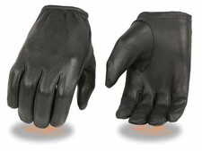 Mens Short Wrist American Deer Skin police Style Unlined Leather Gloves Blk New