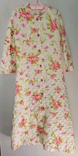 Barbizon Floral Quilted Satin Robe House Coat Size Medium Vintage