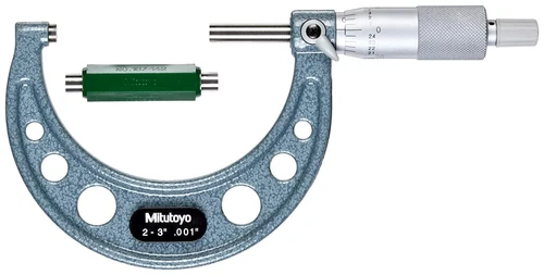 2-3" MITUTOYO OUTSIDE MICROMETER 103-179 .001 NEW RATCHET STOP CARBIDE FACE