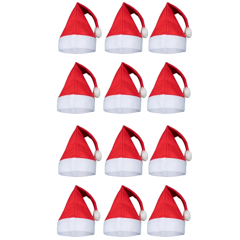 A2Z 12 Paquete Navidad Santa Sombrero Pom Gorro Elegante Cálido Fiesta Festivo - Imagen 1 de 1
