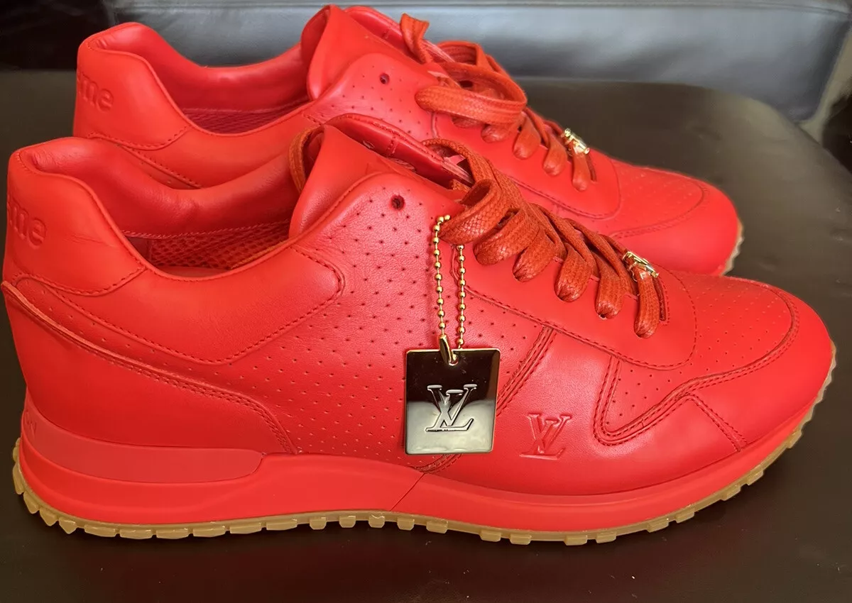 LOUIS VUITTON x SUPREME ✅Baskets runaway homme en cuir rouge taille LV7 flambant neuves ?