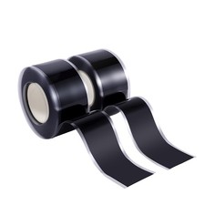 Self Fusing Silicone Tape 2 Rolls 1 in x 10' Black Waterproof Rescue Tape
