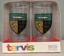 Juego de Vasos Tervis (2) 16oz Doble Pared Estilo Vintage Cresta Escudo Diseño Nuevo