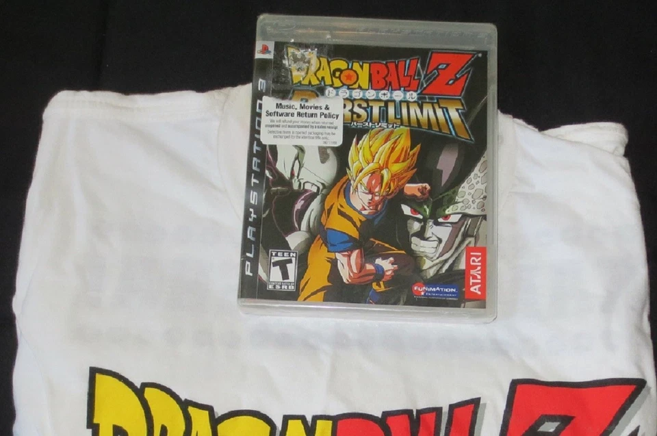 PS3 DRAGON BALL Z BURST LIMIT BRAND NEW FACTORY SEALED BONUS T-SHIRT 2008 RARE - Image 2 of 2