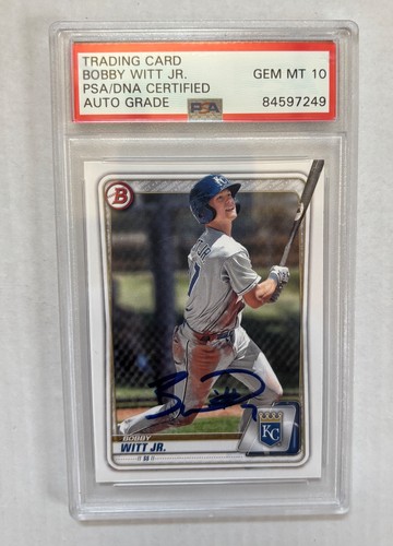 2020 Topps Bowman Bobby Witt Jr. Auto PSA/DNA Certified Auto grade. Gem MT.10