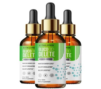 (3 Pack) Gluco Delete Drops Advanced Formula Vitamin Supplement All Natural
