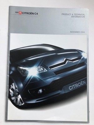 CITROEN C4 2004 UK Mkt Product & Technical Information Brochure
