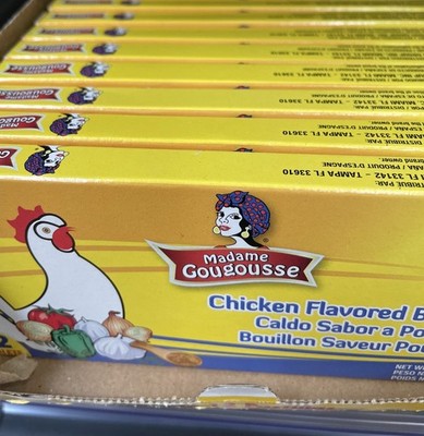 8 Pack Madame Gougousse Chicken Bouillon Cubes 4.23 oz Each (12 Cubes per Pack)
