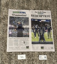 SEATTLE SEAHAWKS SEATTLE TIMES FULL NEWSPAPER  2/9/26 SUPERBOWL LX CHAMPS NEW