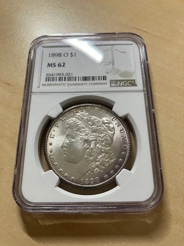 1898 - O  MORGAN  SILVER  DOLLAR  -  MS  62