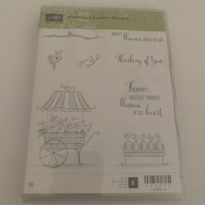 Stampin Up Rubber Stamp Stamps Un-Mounted Box Set  Flower Barrel Blooms Heart