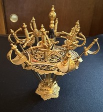 Vintage Brass Swords 12 Holder Toothpick Cocktail Olive Martini Spain