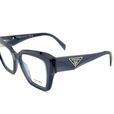 PRADA SYMBOLE PR09ZV Crystal Blue Triangle Logo Eyeglass Optical
