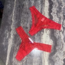 2 Victoria's Secret Vtg The Lacie Thong Panties ONE SIZE / OS