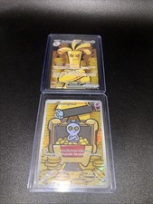 Carte artistiche di collegamento Gholdengo EX 252/182 e Gimmighoul 198/182 Sv04 quasi nuove