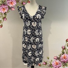 Loft Floral navy sleeveless mini Dress size extra small