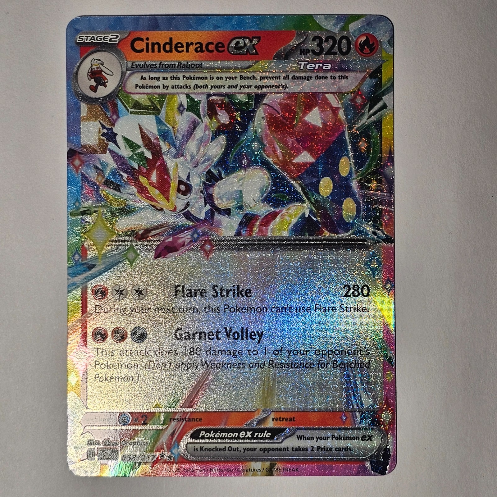 Cinderace ex 038/217 Holo Double Rare Pokemon ME: Ascended Heroes NM