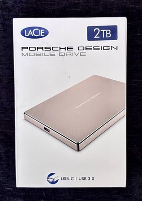 NEW LaCie Porsche Design Mobile Drive 2TB USB-C GOLD External HDD STFD2000403